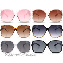 6 Pairs Oversized Square Sunglasses Multicolor Retro Irregular Vintage Sunglasses Wide Oversized Shades for Women