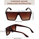 6 Pairs Square Oversized Sunglasses Chic Flat Top Sunglasses Colorful Big Shades Oversize Sunglasses with Velvet Bags for Women Men