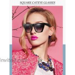 6 Pairs Vintage Square Cat Eye Sunglasses Women Retro Cateye Sunglasses with 3 Pieces Cleaning Cloth