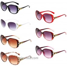 7 Pack Retro Fox Oversized Sunglasses for Women in Bulk Plastic Large Sunglasses Set UV400 Protection