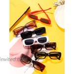 7 Pairs Small Rectangle Sunglasses Women Vintage Retro Sunglasses Square Frame Eyewear for Women Girls