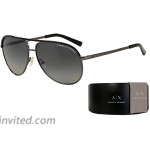 Armani Exchange AX2002 6006T3 61M Gunmetal Black Grey Gradient Polarized Pilot Sunglasses For Men For Women+FREE Complimentary Eyewear Care Kit