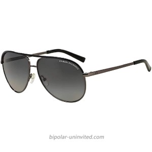 Armani Exchange AX2002 6006T3 61M Gunmetal Black Grey Gradient Polarized Pilot Sunglasses For Men For Women+FREE Complimentary Eyewear Care Kit