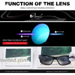 Bevi Men's Polarized Black Rectangular Wrap Around Cycling Sunglasses TR90 Ultralight Frame 2516C1