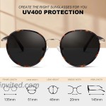 Carfia Designer Women Sunglasses Polarized UV Protection Metal Frame with Acetate Windsor Rims