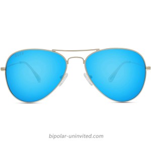 DIFF Eyewear - Cruz - Designer Aviator Sunglasses for Men and Women - 100% UVA UVB Gold + Blue