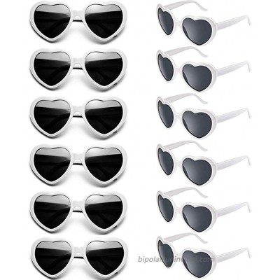Dozen Pack Wholesales Heart Shape Design Neon Colors Cute Love Sunglasses for Birthday Bachelorette Sunmmer Vacation Parties 100% UV Protection Eyewear for Women and Girls