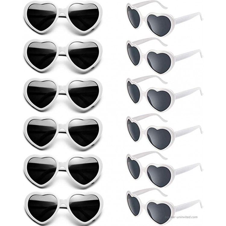 Dozen Pack Wholesales Heart Shape Design Neon Colors Cute Love Sunglasses for Birthday Bachelorette Sunmmer Vacation Parties 100% UV Protection Eyewear for Women and Girls