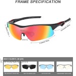 DUCO Polarized Sports Cycling Sunglasses for Men with 5 Interchangeable Lenses for Running Golf Fishing Hiking Baseball