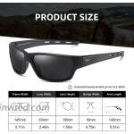 DUCO Polarized Sports Running Baseball Cycling TR90 Superlight Frame Sunglasses for Men 6201 Black Frame Grey Lens