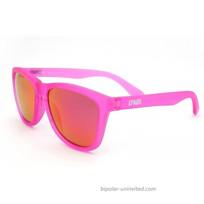 EPHIU Polarized Sunglasses For Women And Men Lightweight Frame Matte Finish Color Mirror Lens Driving Sport Sun Glasses 100% UV Protection