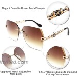 FEISEDY Classic Rimless Sunglasses Women Metal Frame Diamond Cutting Lens Sun Glasses B2567
