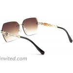 FEISEDY Classic Rimless Sunglasses Women Metal Frame Diamond Cutting Lens Sun Glasses B2567