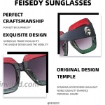 FEISEDY Oversized Square Sunglasses Multi Tinted Glitter Frame Stylish Inspired B2276
