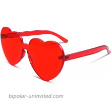 FEISEDY Rimless Heart Shaped Sunglasses Women One Piece Fashion Love Glasses B2419