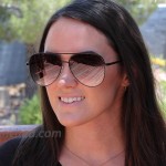 Flawless Large Flat Lens Mirror Gradient Lens Aviator Sunglasses for Men and Women Black Ombre