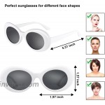 Gejoy Clout Oval Goggles Thick Frame Round Mod Retro Sunglasses Women Men Girl Boy 12 White at Women’s Clothing store
