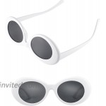Gejoy Clout Oval Goggles Thick Frame Round Mod Retro Sunglasses Women Men Girl Boy 12 White at Women’s Clothing store