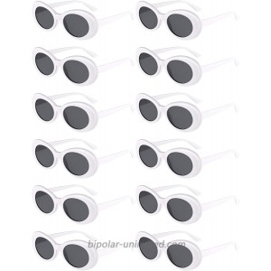 Gejoy Clout Oval Goggles Thick Frame Round Mod Retro Sunglasses Women Men Girl Boy 12 White at  Women’s Clothing store
