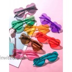 Gejoy Heart Shaped Love Rimless Sunglasses One Piece Transparent Candy Color Frameless Glasses Tinted Eyewear Thick slices 8 Pairs Color A