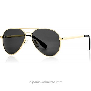 GLEYEMOR Polarized Small Aviator Sunglasses for Small Face Women Men Juniors 52mm Gold Grey