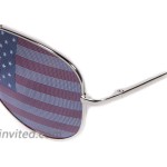 Goson American Flag Mirror Aviator Novelty Decorative Sunglasses Silver