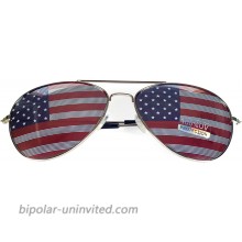 Goson American Flag Mirror Aviator Novelty Decorative Sunglasses Silver
