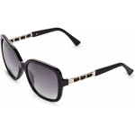 GUESS Womens GF6060 Shiny Black With Gold Smoke Gradient With Light Flash Lens One Size