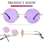 John Lennon Glasses Retro Round Polarized Sunglasses Hippie Style Small Circle Sun Glasses Gold Clear Purple
