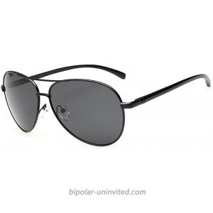 J+S Premium Ultra Sleek Military Style Sports Aviator Sunglasses Polarized 100% UV protection Large Frame - Matte Black Frame Black Lens