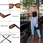 JUDOO Rectangle Sunglasses for Women Vintage Fashion Narrow Square Frame with UV400 Protection 2 packBlack+Tortoise Frame Brown Lens