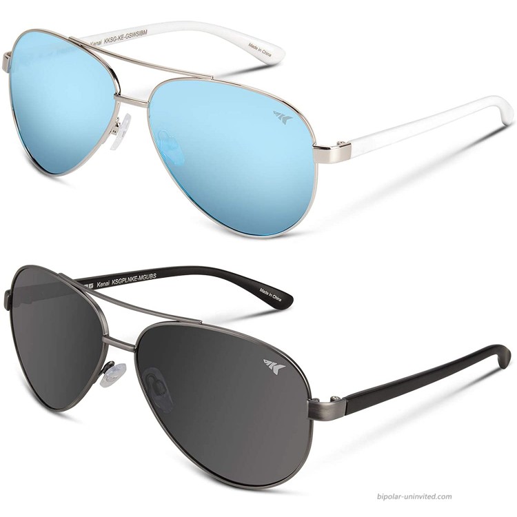 KastKing Kenai Polarized Aviator Sunglasses Smoke Lens and Smoke Base Ice Mirror