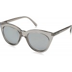 Le Specs Women's Half Moon Magic Sunglasses Stone Smoke Mono Silver Mirror One Size