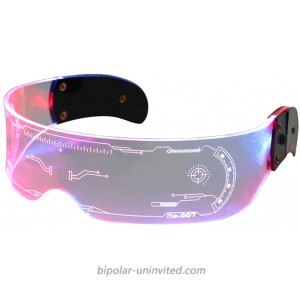 LED Visor Glasses 259 Various Flash Combinations Difference Speed 7 Colors Light Up Glasses Pink Pink