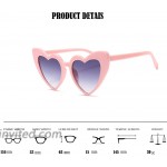 Love Heart Shaped Sunglasses Women Vintage Cat Eye Mod Pinkblack Size Large