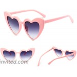 Love Heart Shaped Sunglasses Women Vintage Cat Eye Mod Pinkblack Size Large