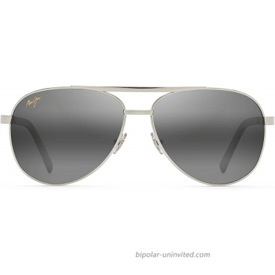 Maui Jim Seacliff Sport Sunglasses Silver Neutral Grey Polarized Medium
