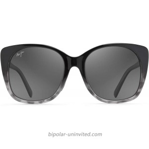 Maui Jim Women's Mele Cat-Eye Sunglasses Black W Grey Tort Neutral Grey Polarized Medium