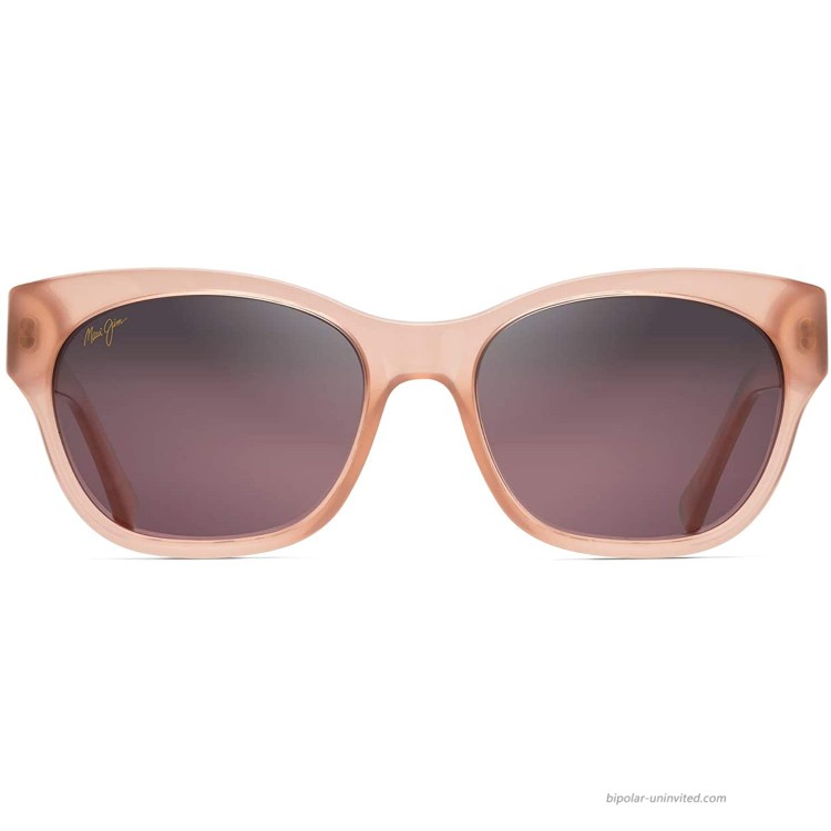 Maui Jim Women's Monstera Leaf Cat-Eye Sunglasses Guava Pink W Rose Gold Maui Rose Polarized Medium