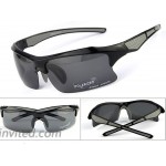MEKBOK RB302 Polarized Sports Glasses Casual Cycling Sunglasses Black&Grey