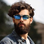 MOORAY Mens Sports Polarized Sunglasses UV Protection Fashion Sunglasses for Men Fishing DrivingBlue Silver