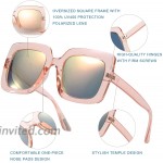 MuJaJa Square Oversized Polarized Sunglasses for Women UV Protection Large Reteo Frame Sun Glasses Pink Square Oversized