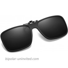 OopsMi Clip-on Sunglasses Polarized Unisex Anti-Glare Driving Glasses Flip Up Design For Prescription Glasses Black Lens