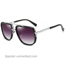Oversized Square Sunglasses for Men Women Pilot Shades Gold Frame Retro Brand Designer Silver frame Gradient purple lens