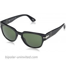 Persol PO3231S Square Sunglasses Black Green 54 mm