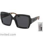 PR21XS 1AB5Z1 54MM Black Polar Gray Polarized Square Sunglasses for Women +. FREE Complimentary Eyewear Kit