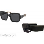 PR21XS 1AB5Z1 54MM Black Polar Gray Polarized Square Sunglasses for Women +. FREE Complimentary Eyewear Kit