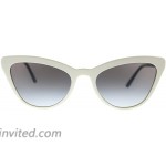 Prada Catwalk PR 01VS 7S30A7 Ivory Plastic Cat-Eye Sunglasses Grey Gradient Lens