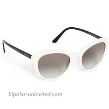 Prada PR 02VS 7S30A7 White Plastic Cat-Eye Sunglasses Grey Gradient Lens