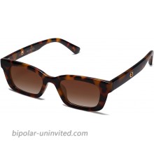 SOJOS Polarized Rectangular Retro Chunky Sunglasses for Men and Women UNITY SJ2134 with Yellow Tortoise Frame Gradient Brown Lens